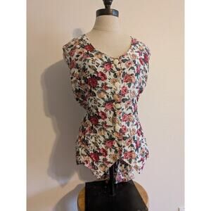 Vintage Fredricks of Hollywood floral button down vest size 2X